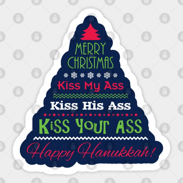 Clark's Christmas Greeting - "Kiss My Ass" Sticker by SaltyCult